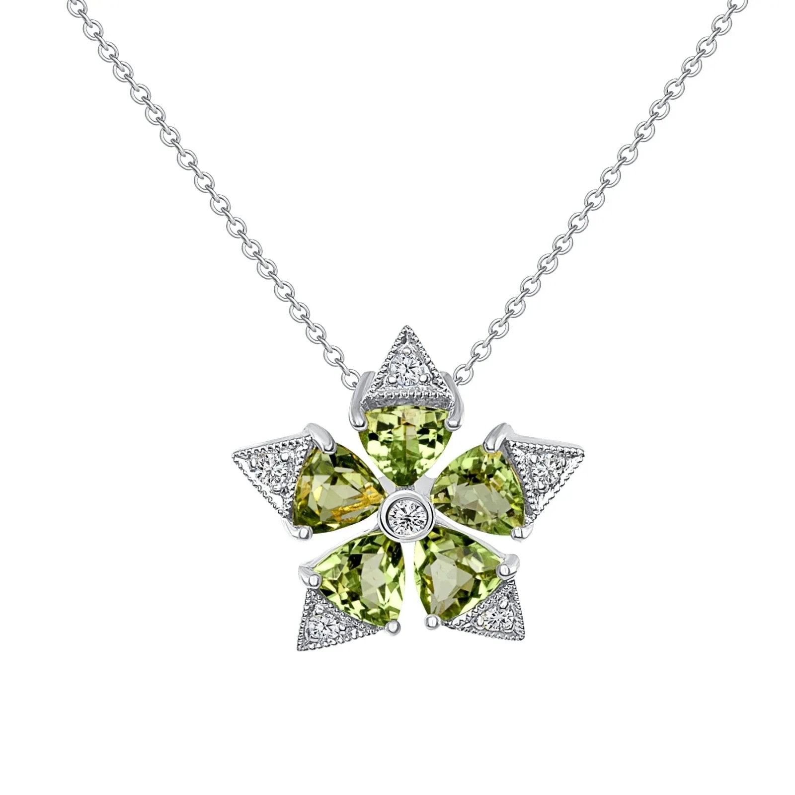Star Flower Peridot Necklace