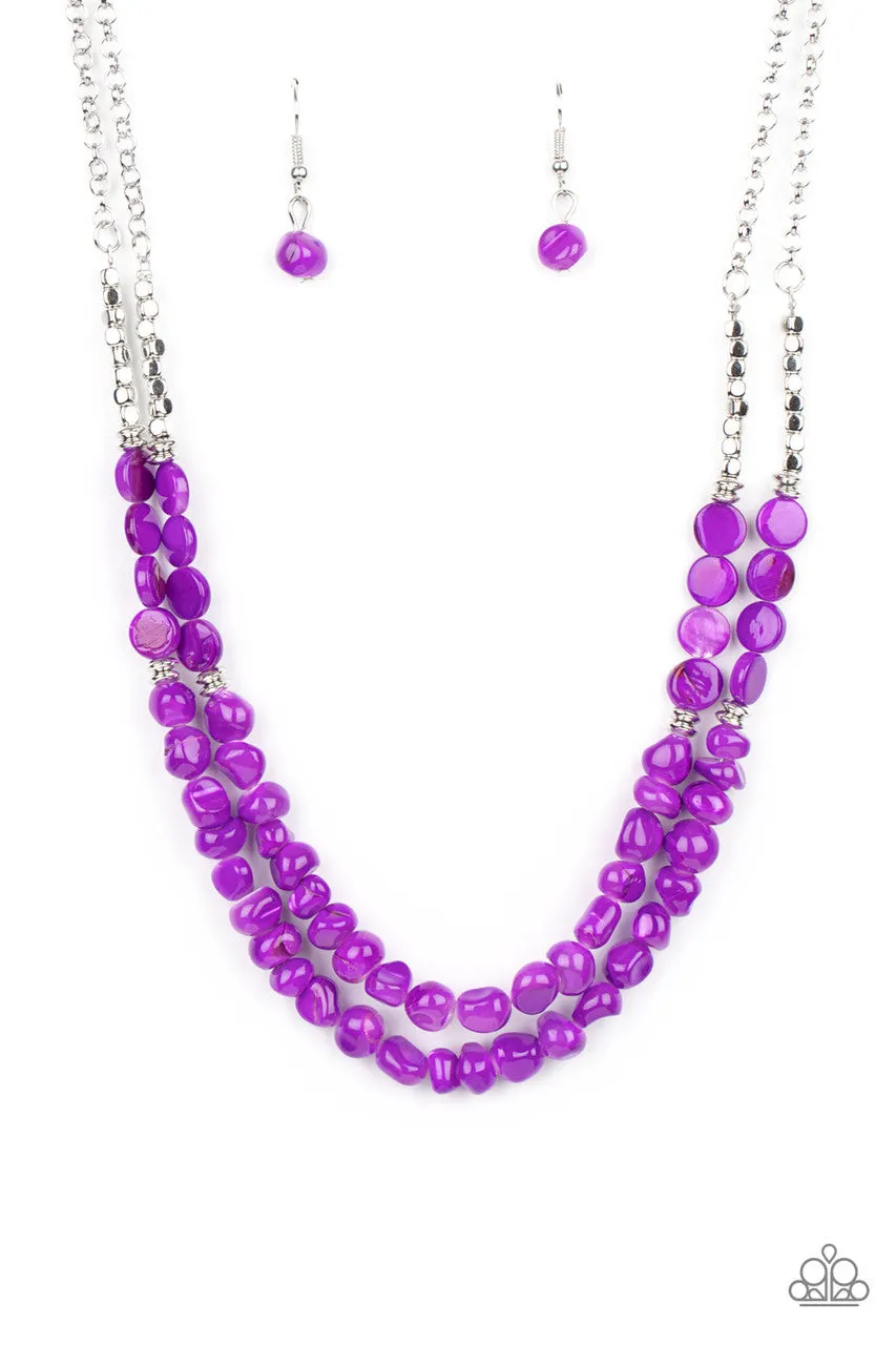 Staycation Status Purple Paparazzi Necklace