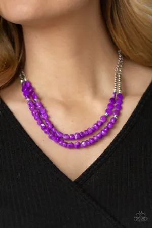 Staycation Status Purple Paparazzi Necklace
