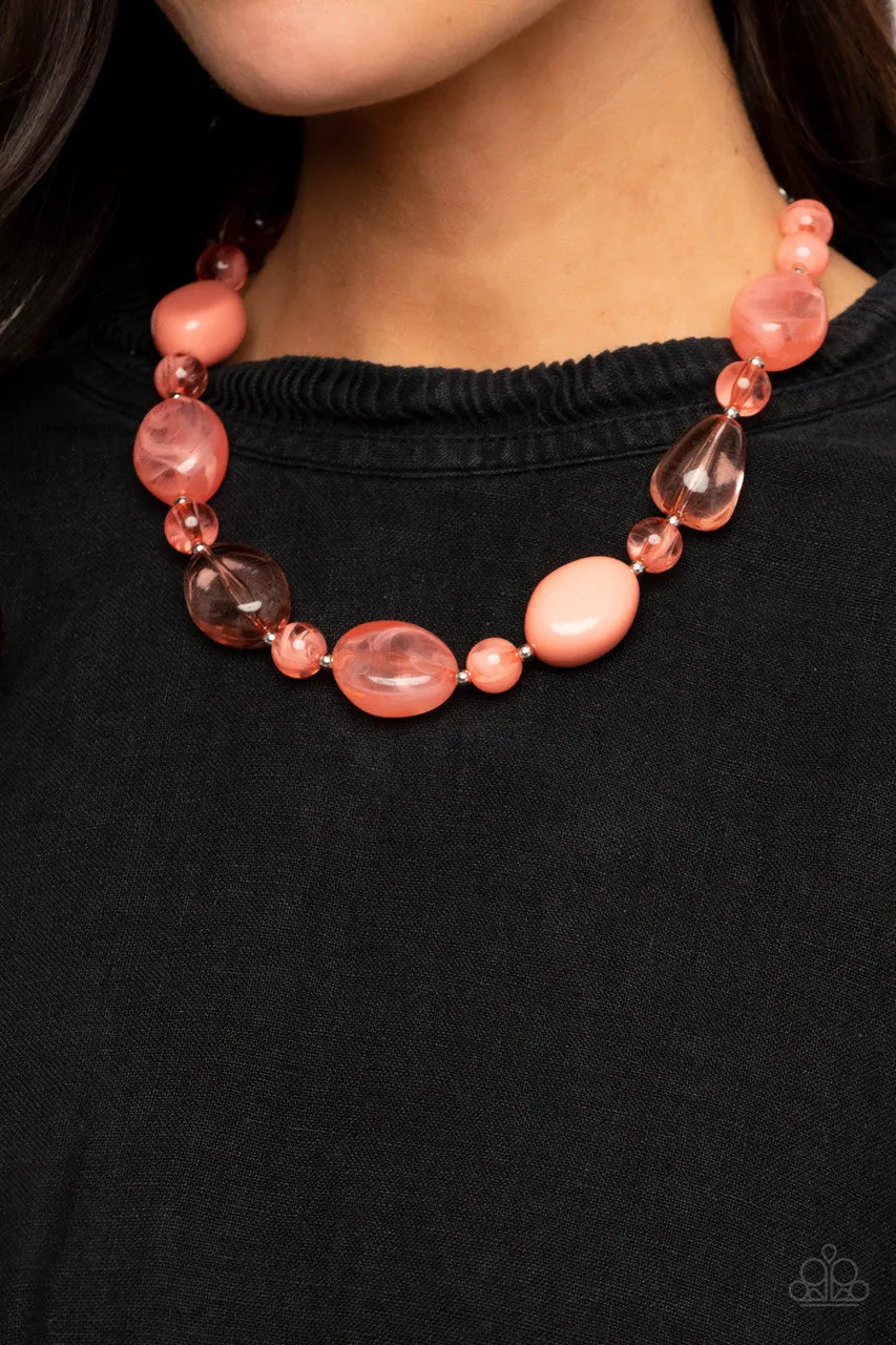 Staycation Stunner Orange Paparazzi Necklace