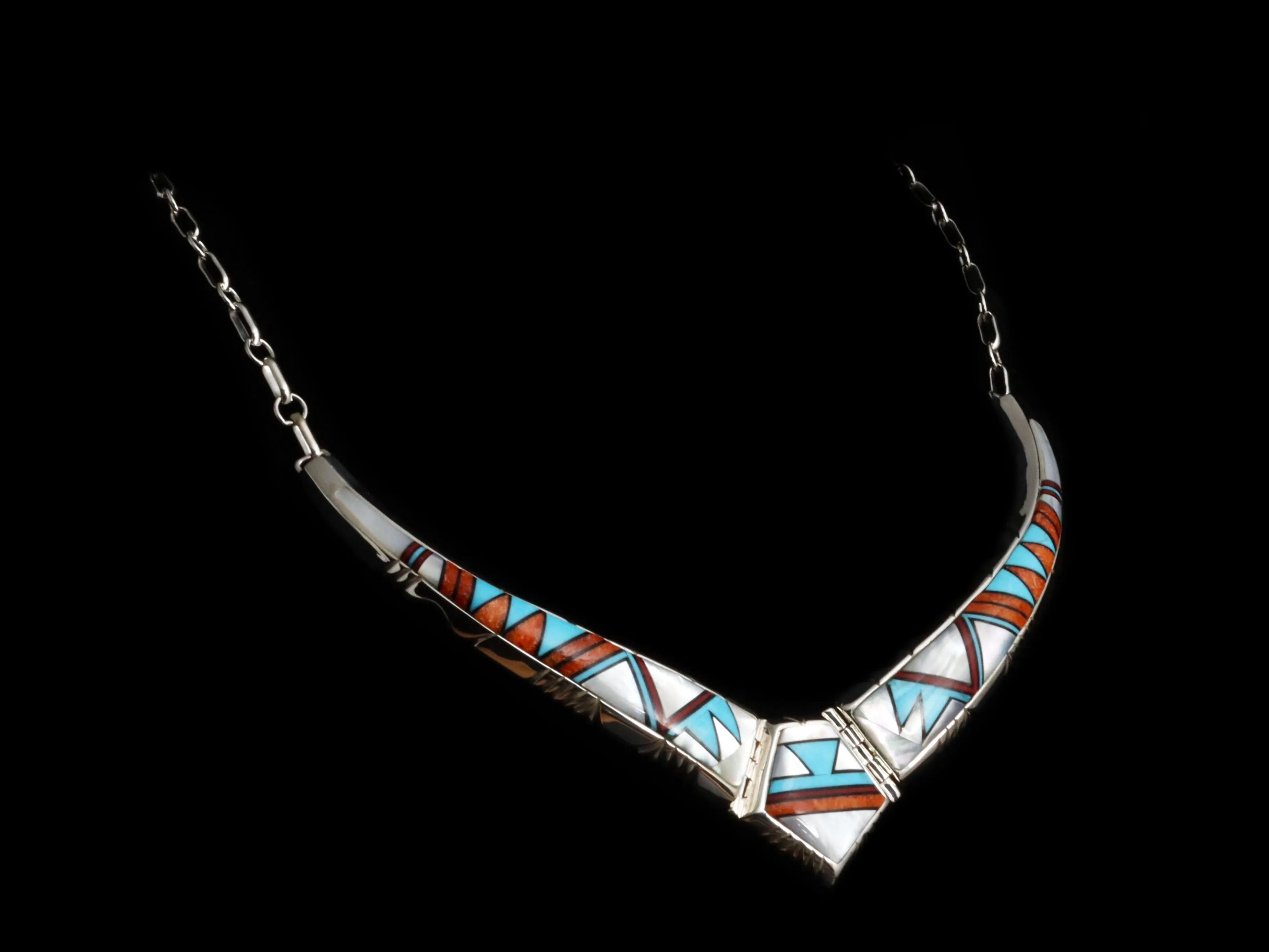 Sterling and Inlay Necklace