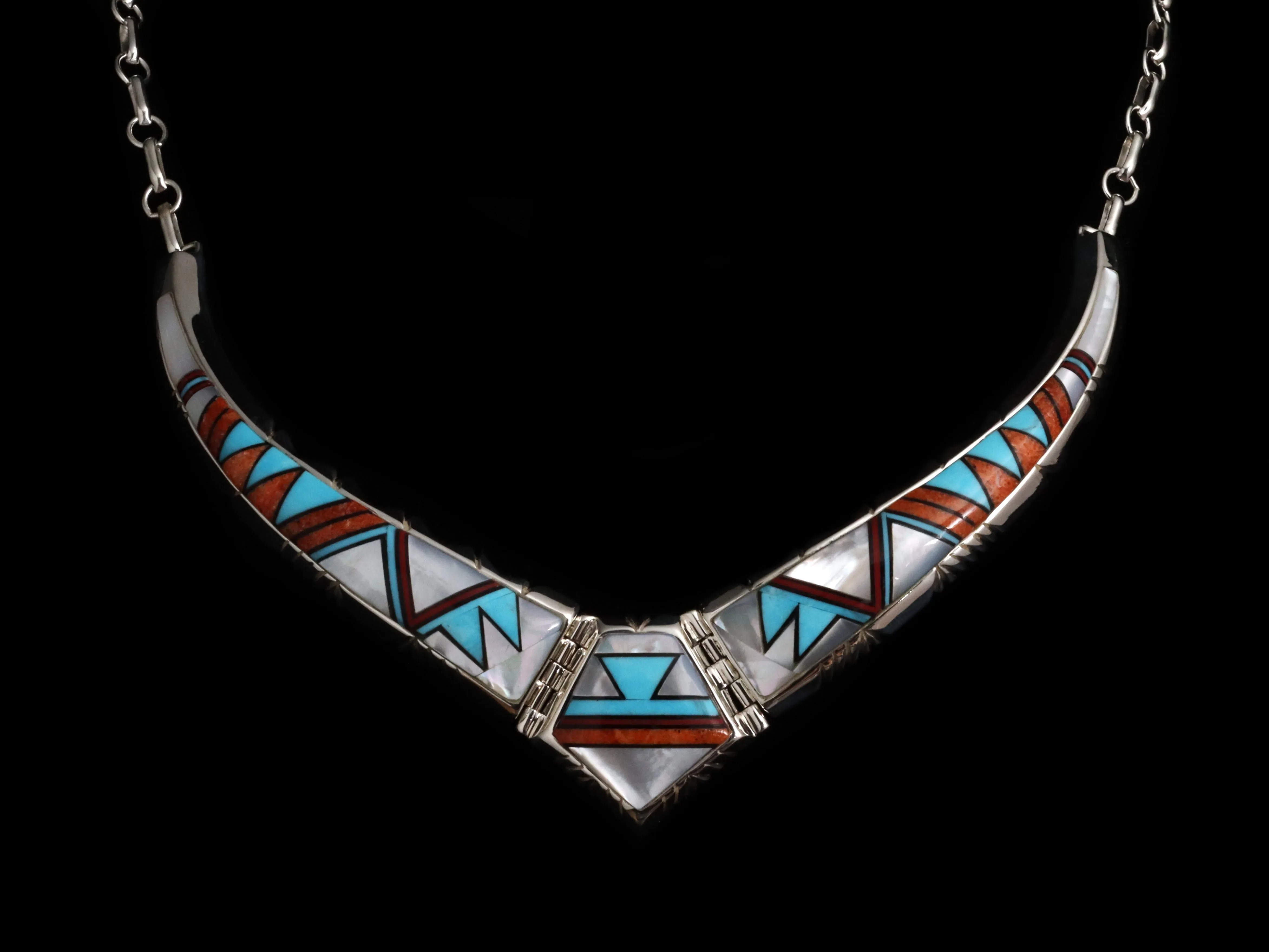 Sterling and Inlay Necklace