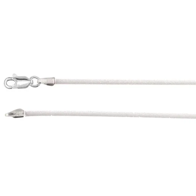 Sterling Silver 2 mm Clear Rubber Cord 16" Necklace