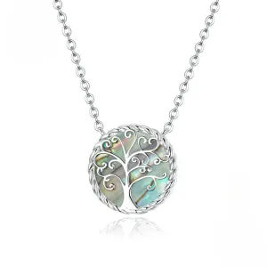 Sterling Silver Abalone Tree of Life Necklace