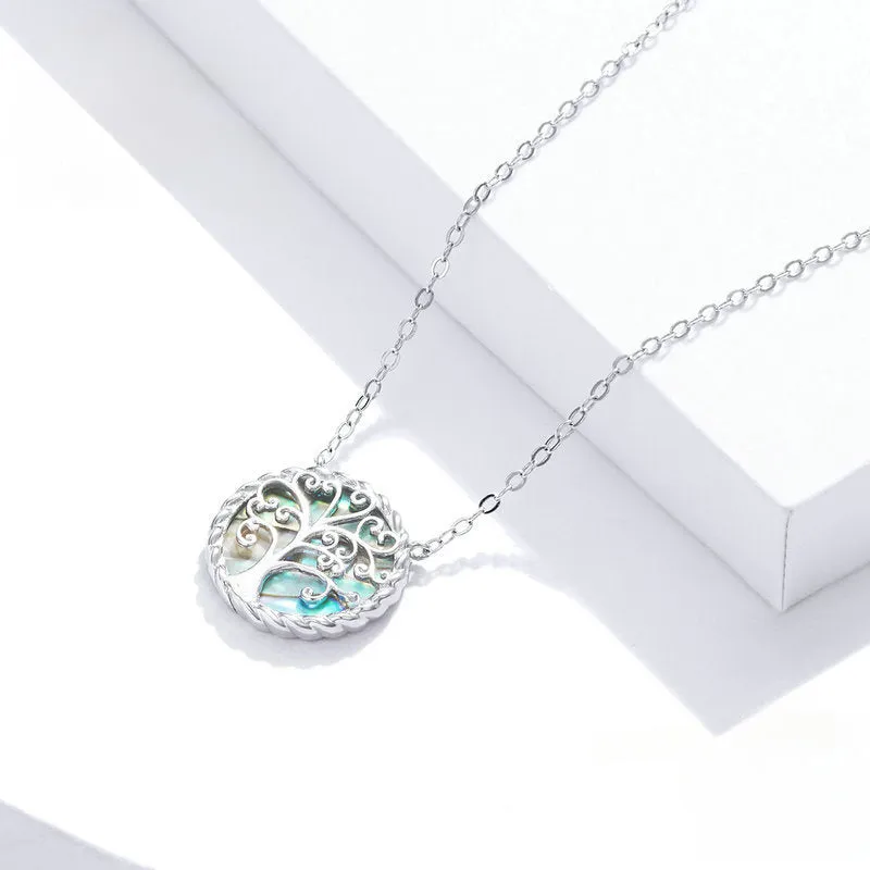 Sterling Silver Abalone Tree of Life Necklace