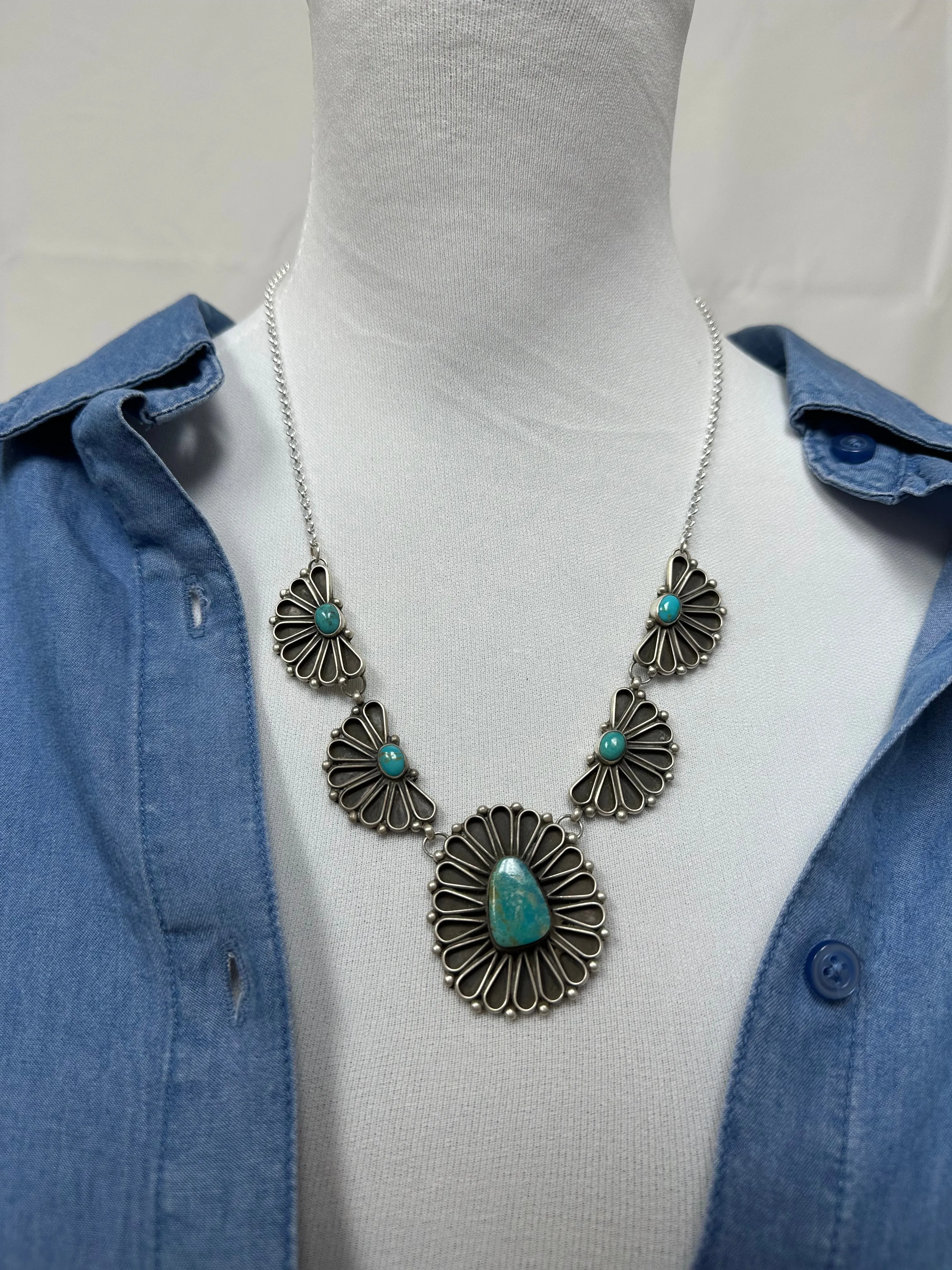 Sterling Silver and Turquoise Necklace