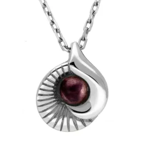 Sterling Silver Blue John Seashell Necklace