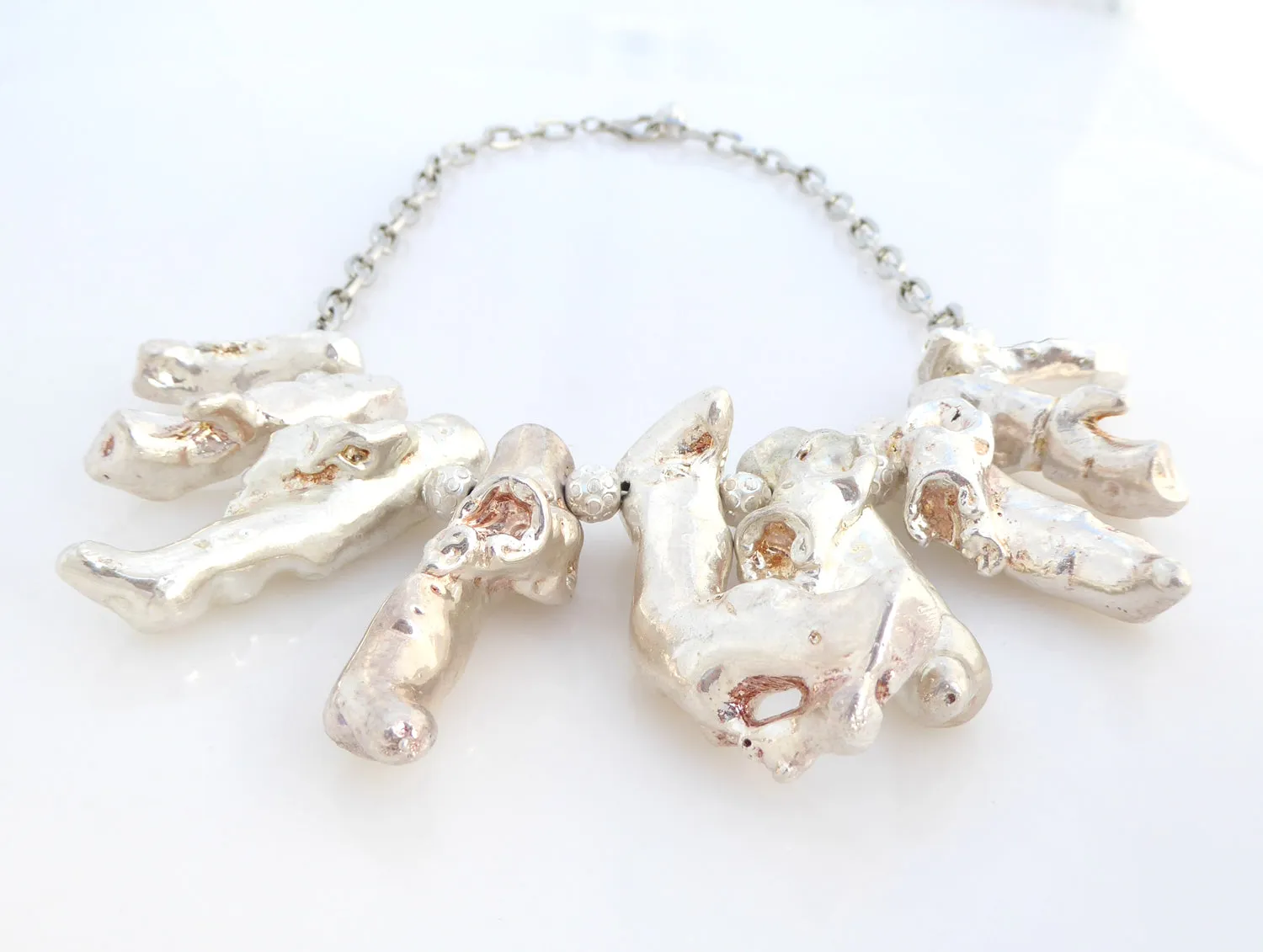 Sterling silver coral necklace