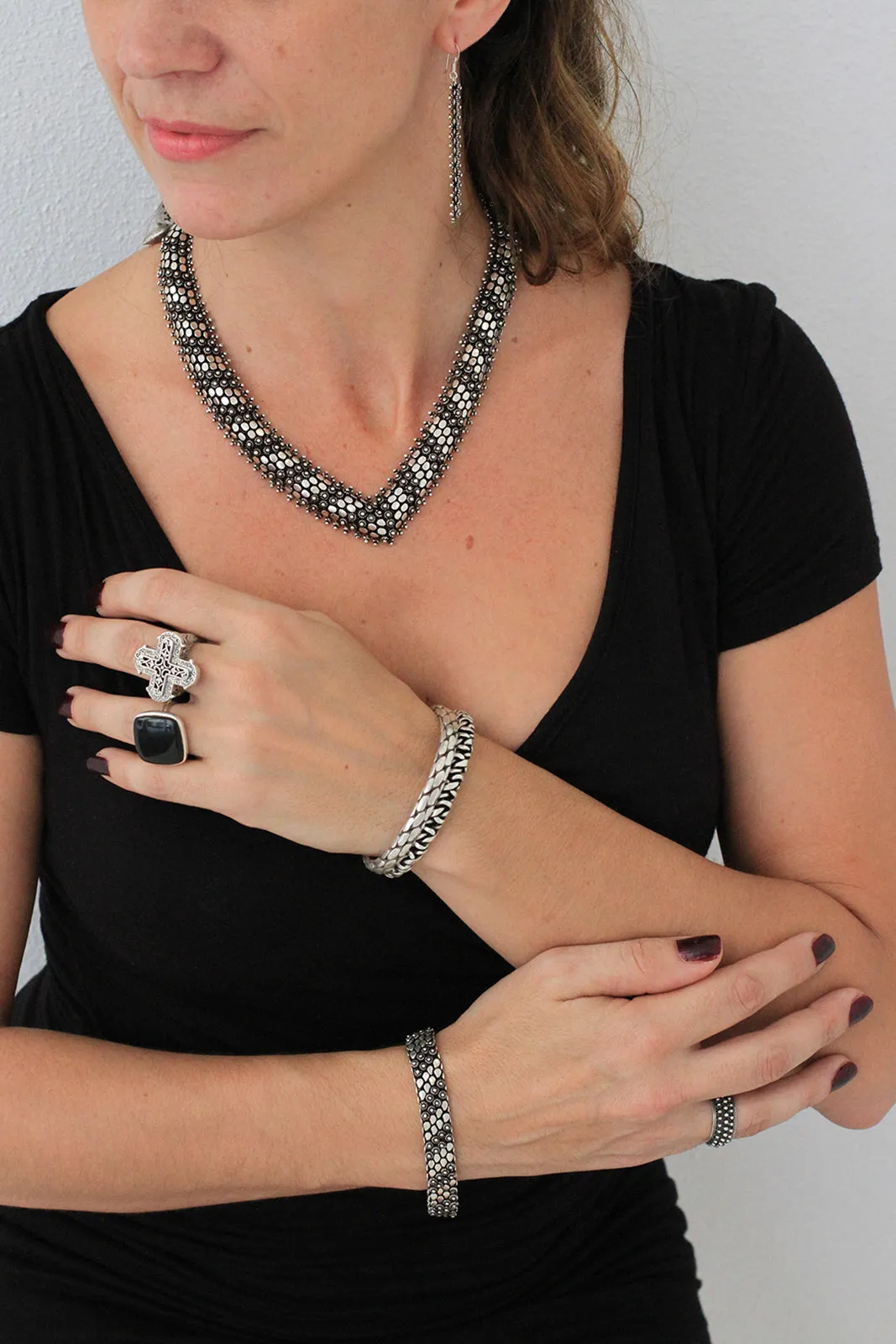 Sterling Silver Laos Link Bracelet