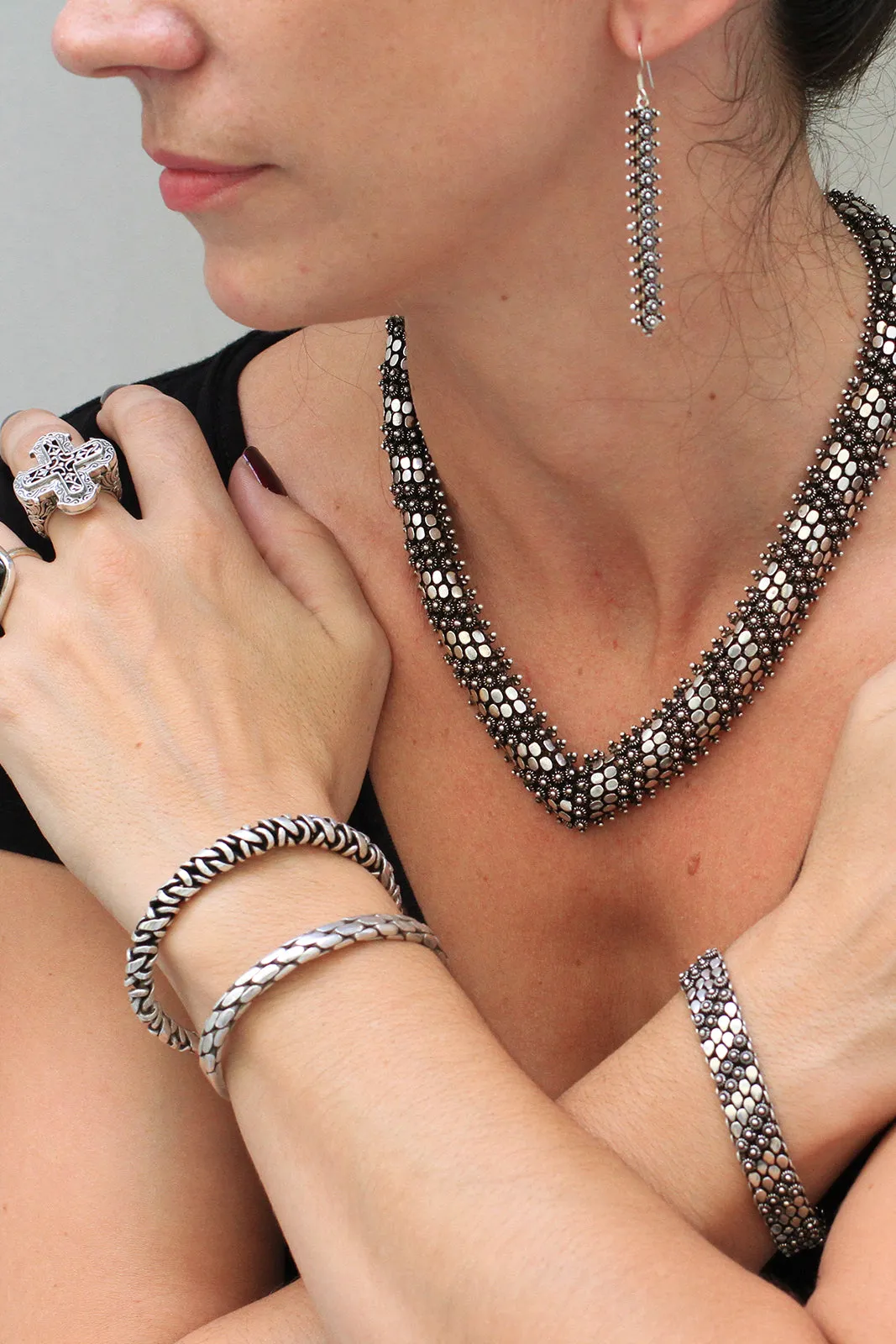 Sterling Silver Laos Link Bracelet
