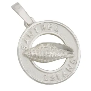 Sterling Silver Sanibel Disc with Junonia Pendant