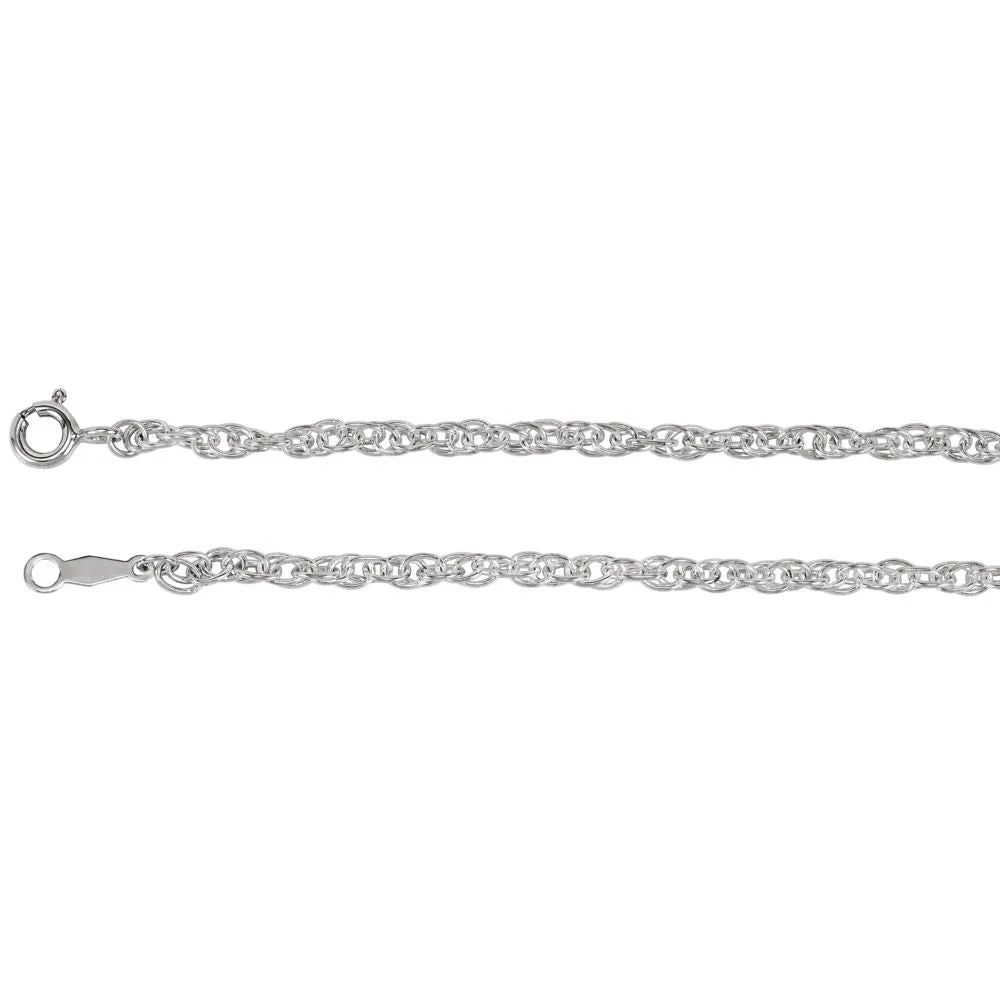 Sterling Silver Solid Rope 20" Chain