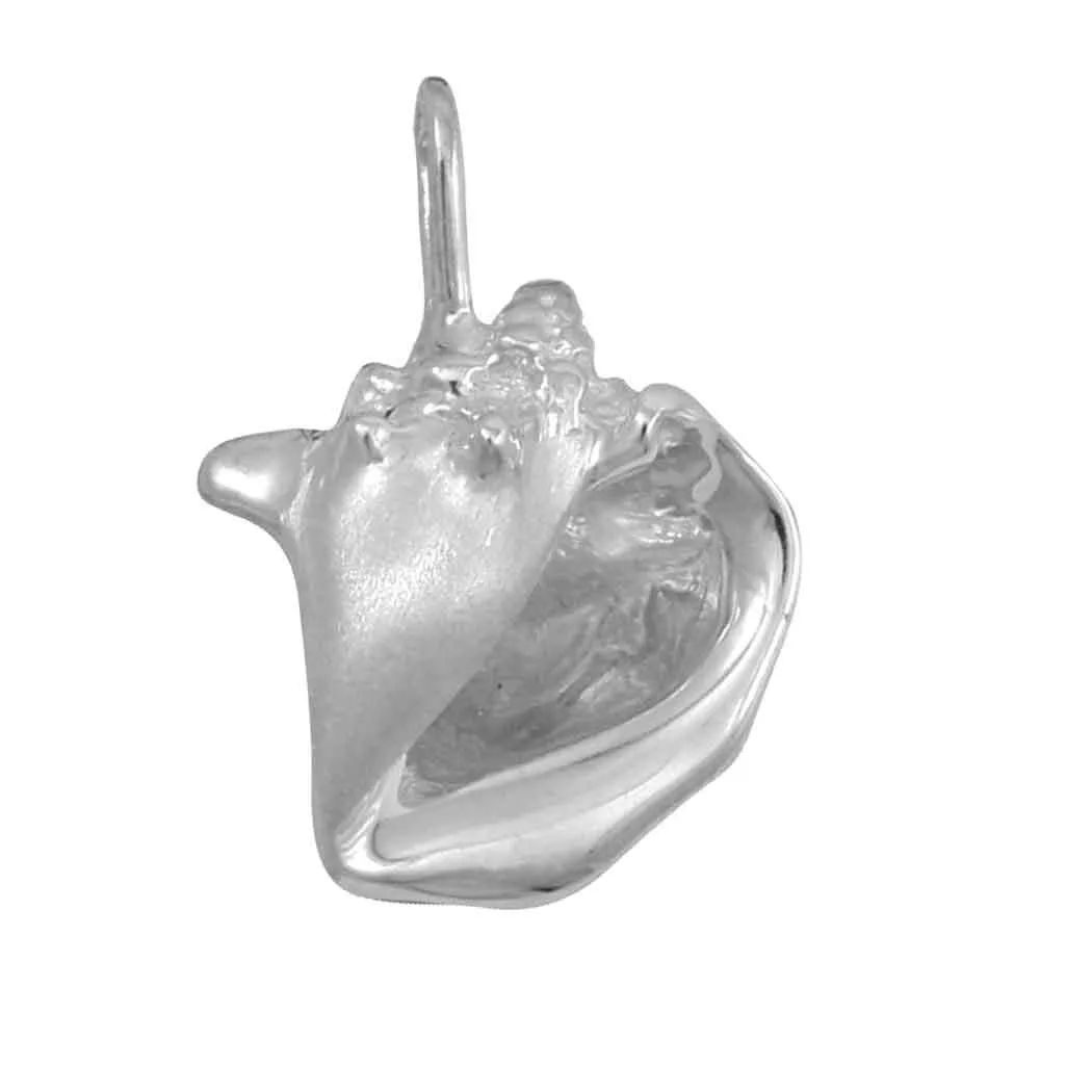 Sterling Silver Stylized Conch Shell Pendant