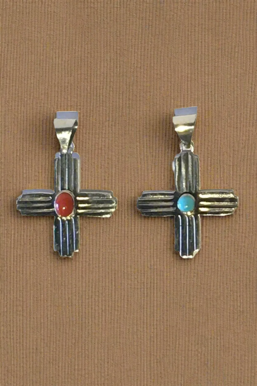 Sterling Silver Zia Pendants, Large Size