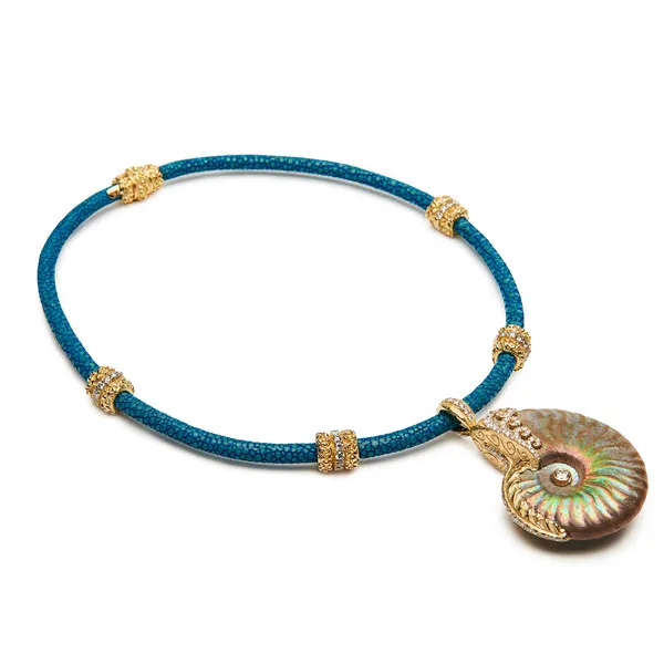 Stingray Cord Necklace with Rondelles