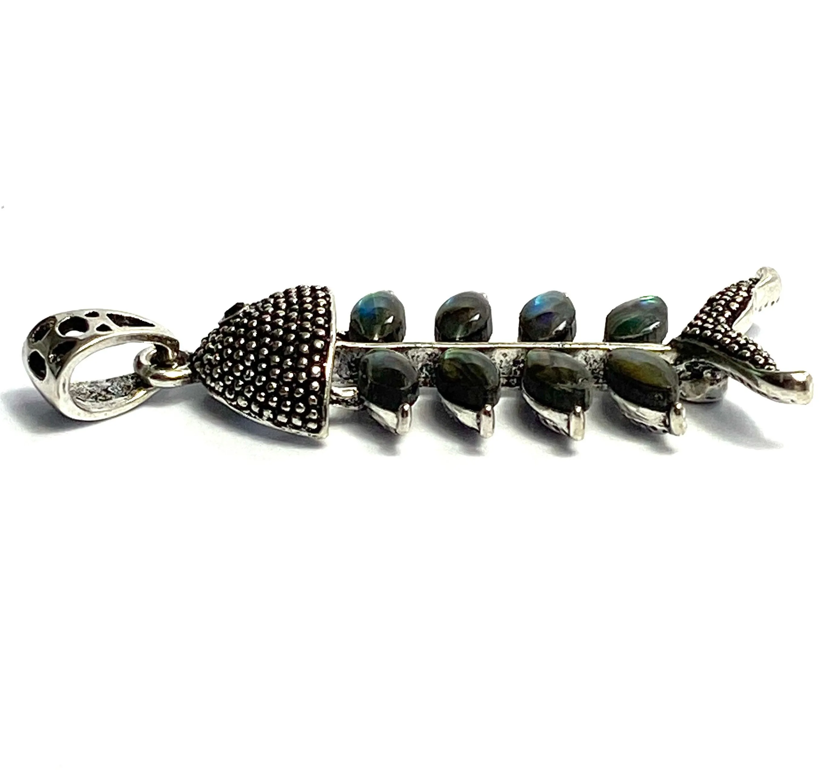 Stunning abalone mother of pearl fish pendant, SKU#M987
