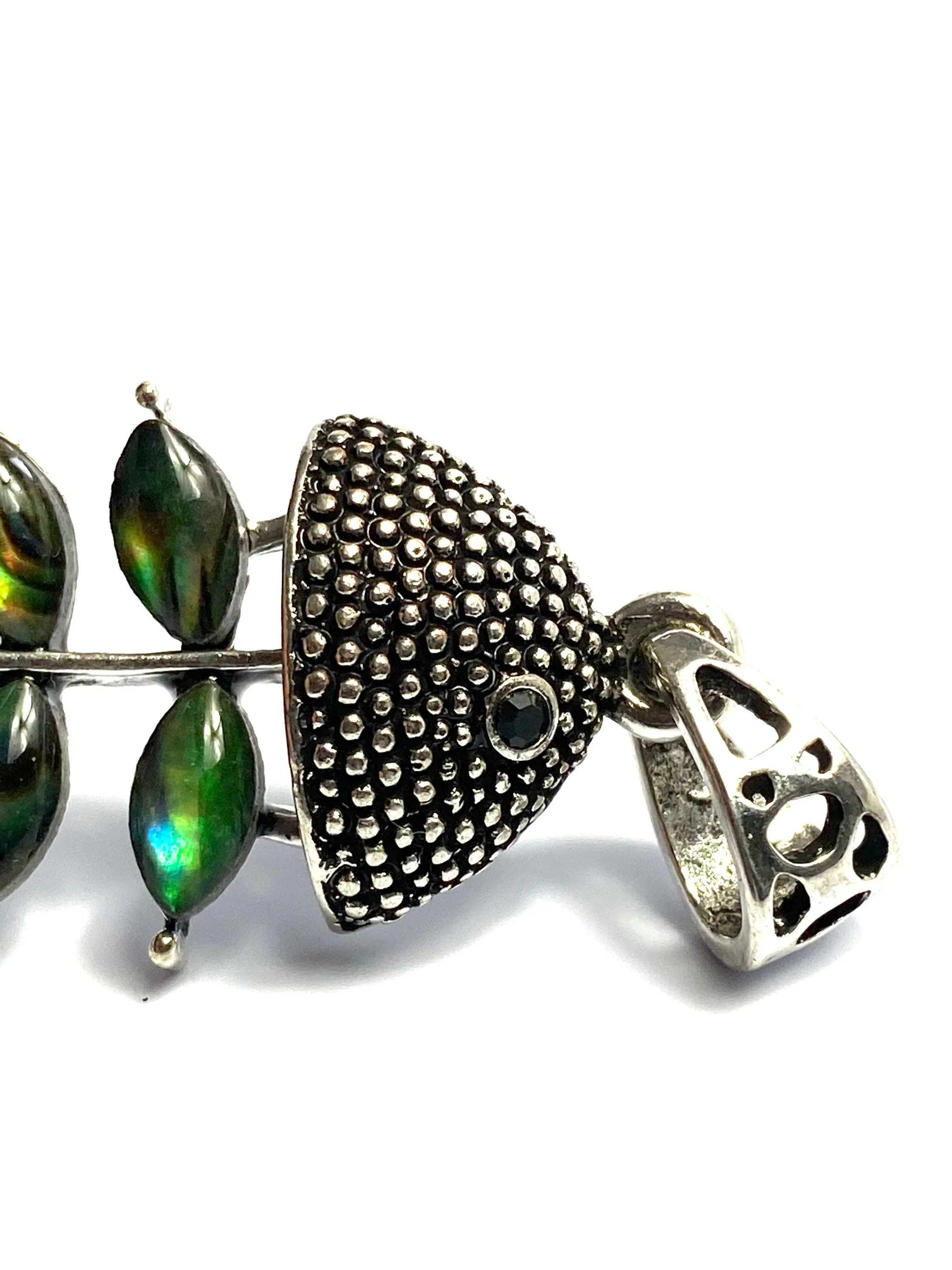 Stunning abalone mother of pearl fish pendant, SKU#M987