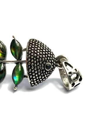 Stunning abalone mother of pearl fish pendant, SKU#M987