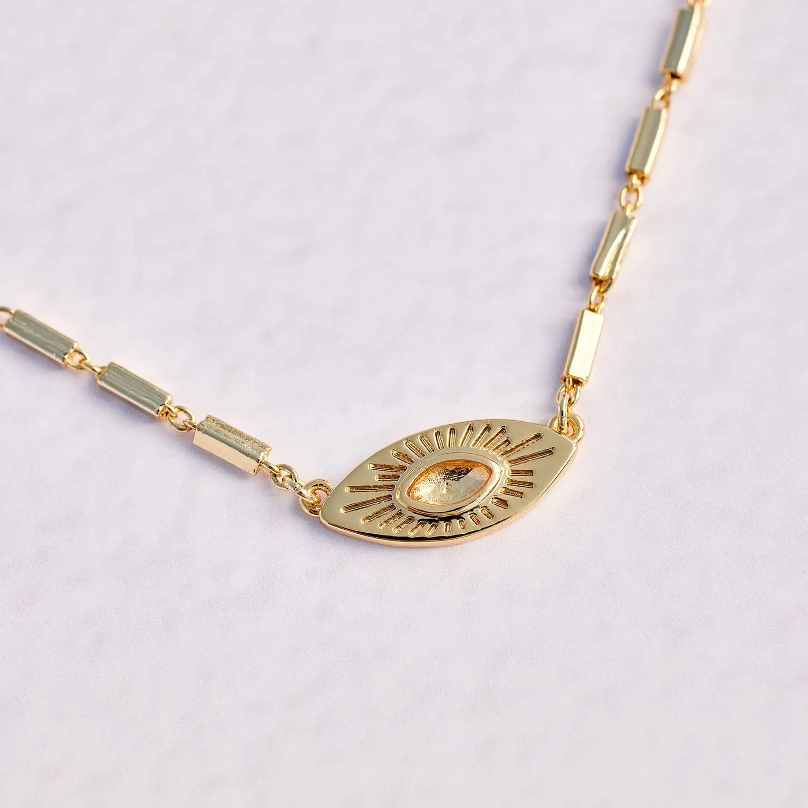 Sunburst Eye Pendant Necklace