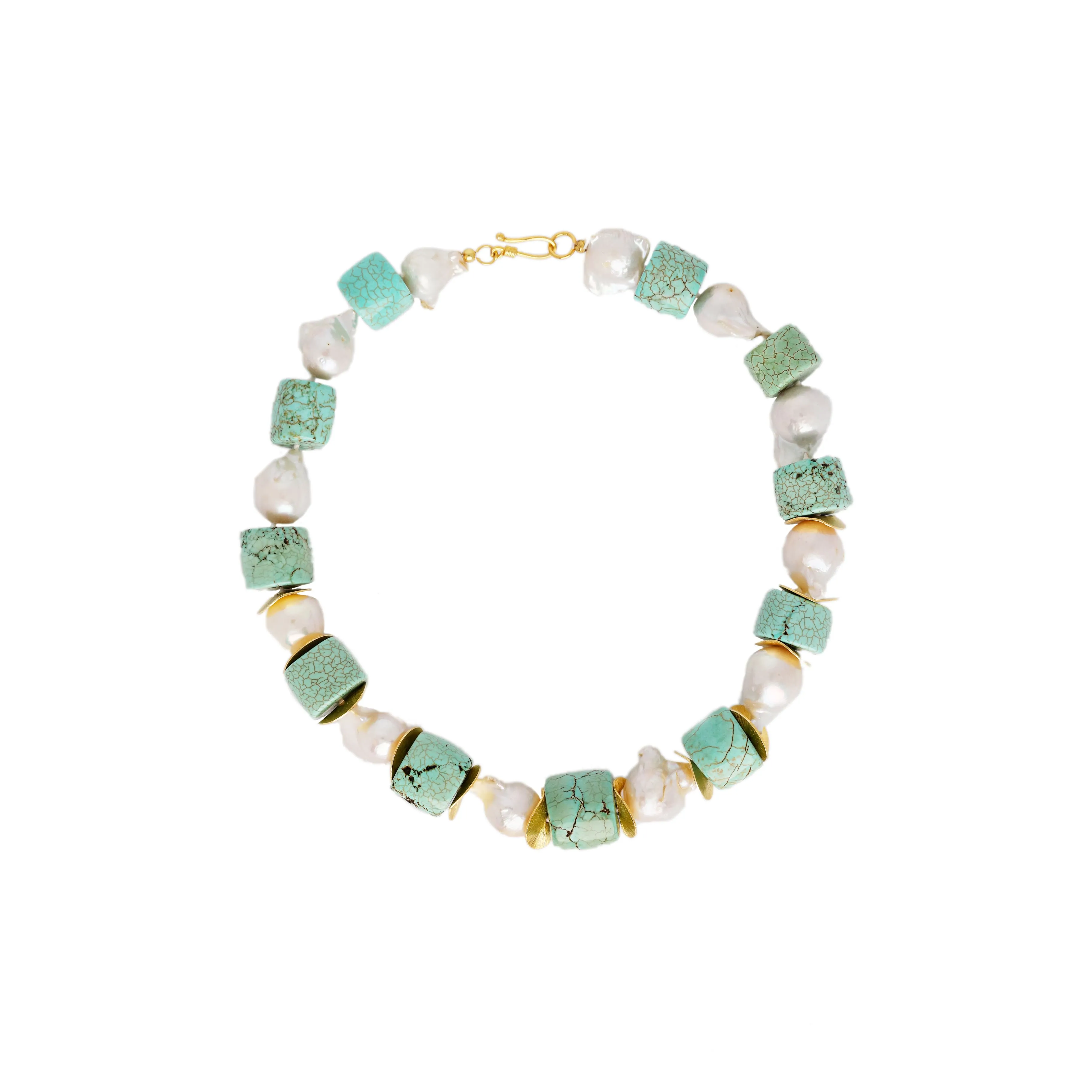 Sunset Large In Turquoise And Baroque Pearls