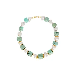 Sunset Large In Turquoise And Baroque Pearls