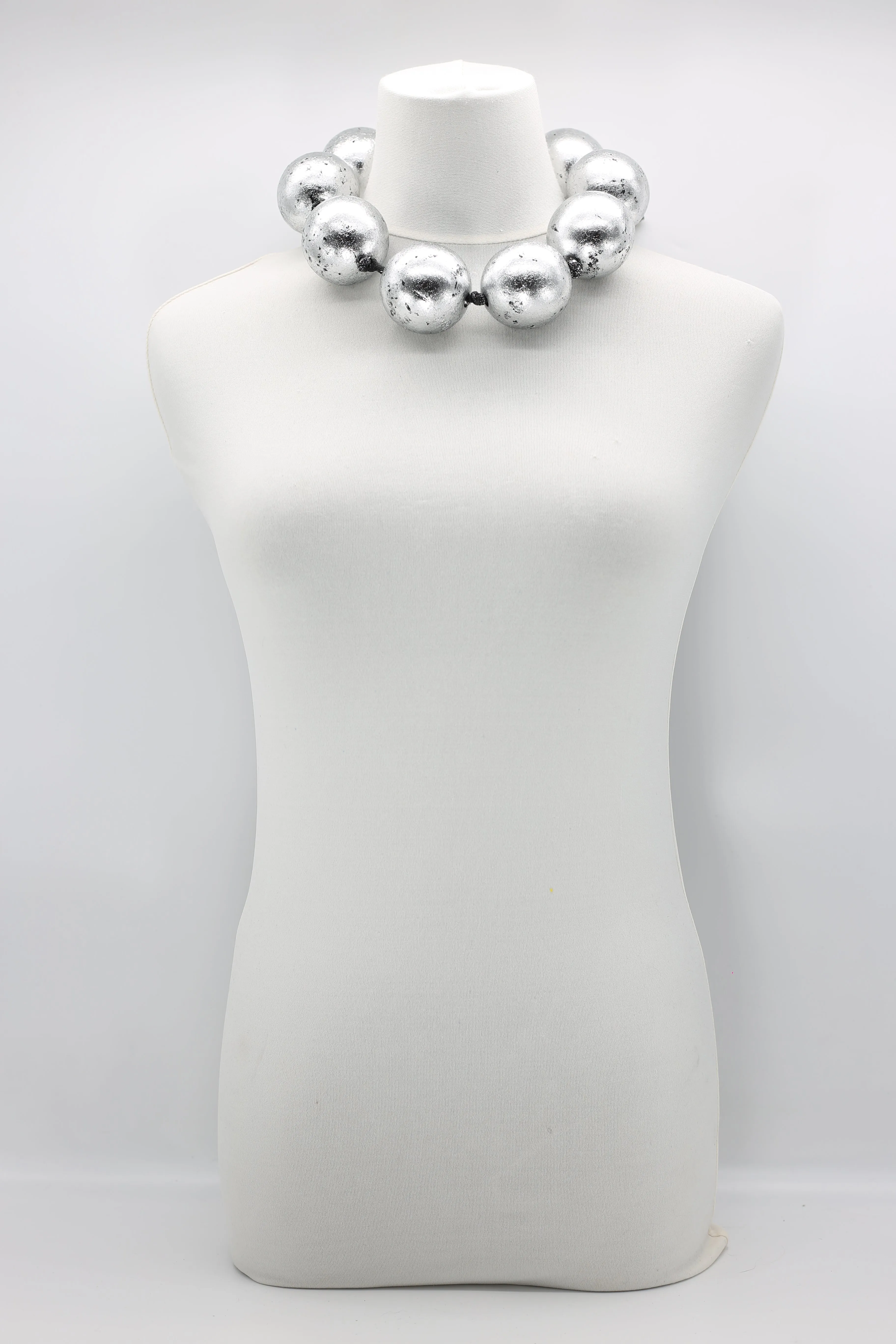 SUPER GIANT BEADS NECKLACES - HAND GILDED SOLID COLOUR