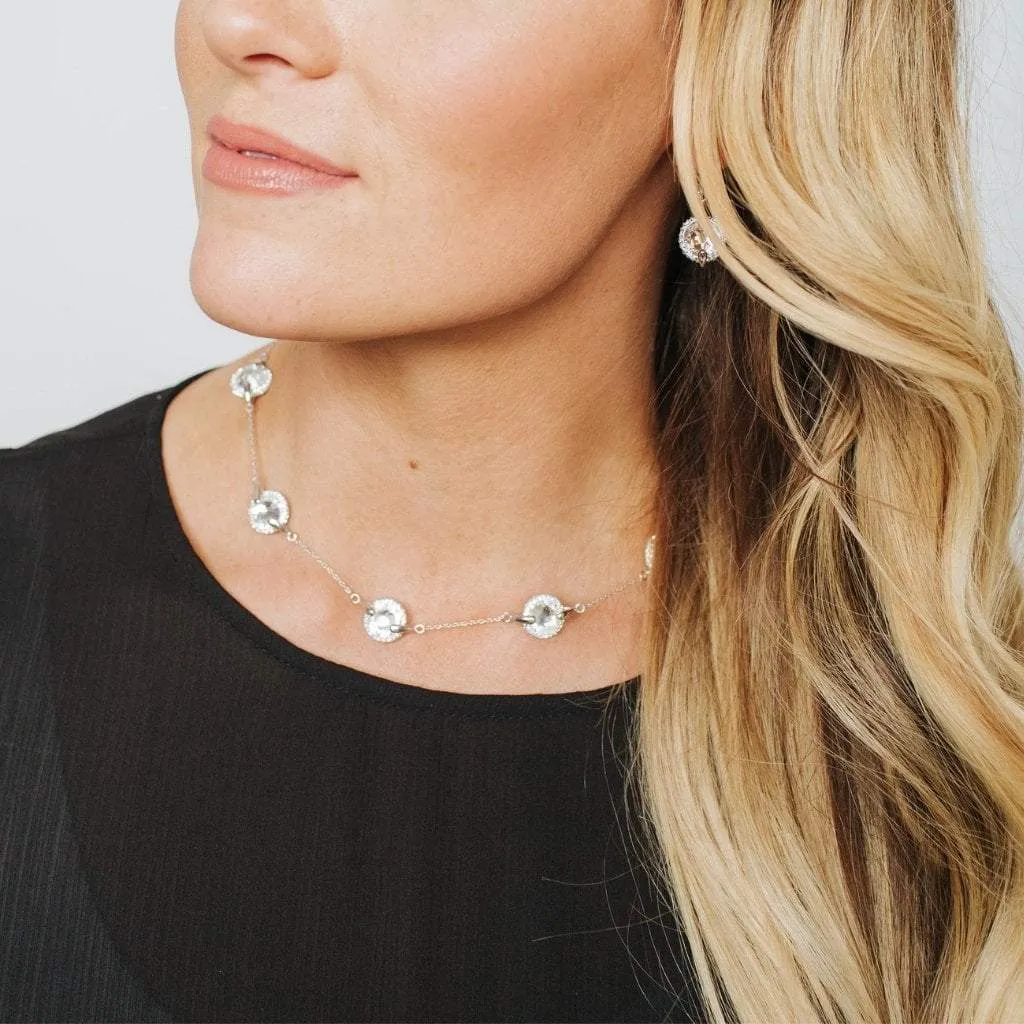 Swarovski Crystal 5 Station 16 2" Necklace