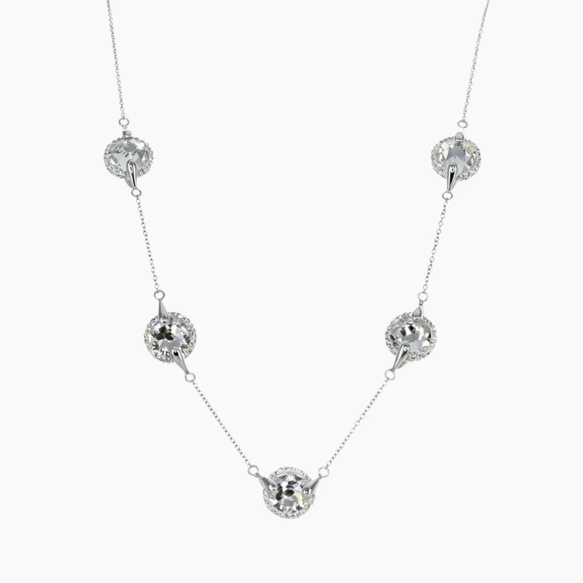 Swarovski Crystal 5 Station 16 2" Necklace