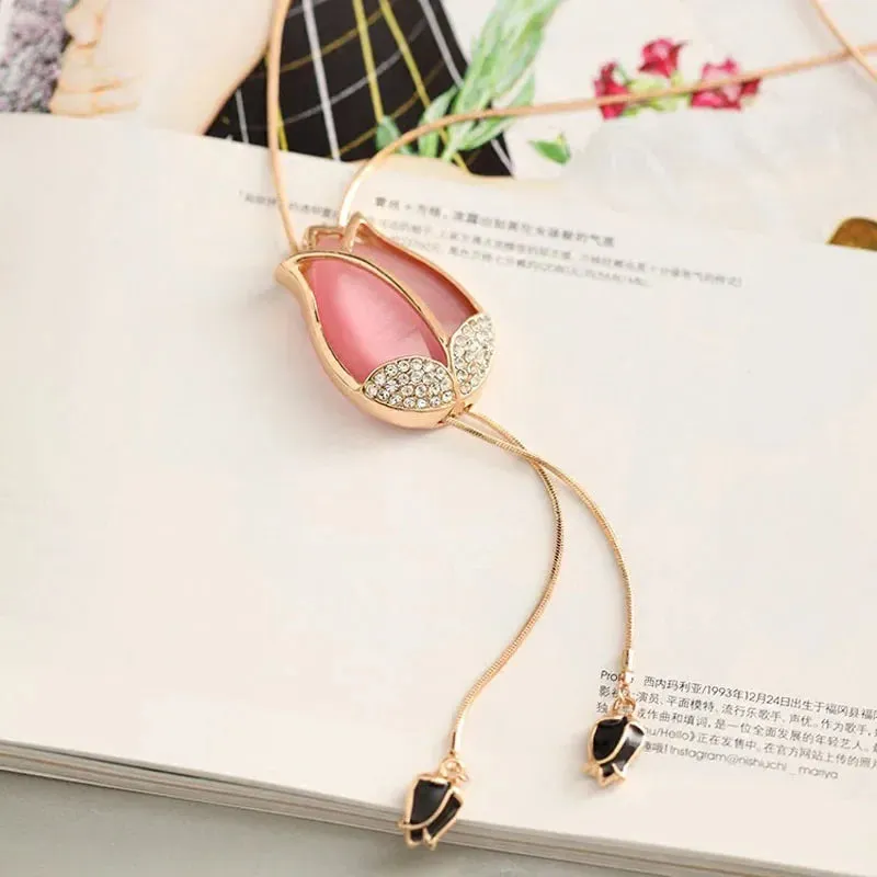 Sweater Chain Long Crystal Snow Pendant Water Drop Accessories  Decoration Necklace Jewelry