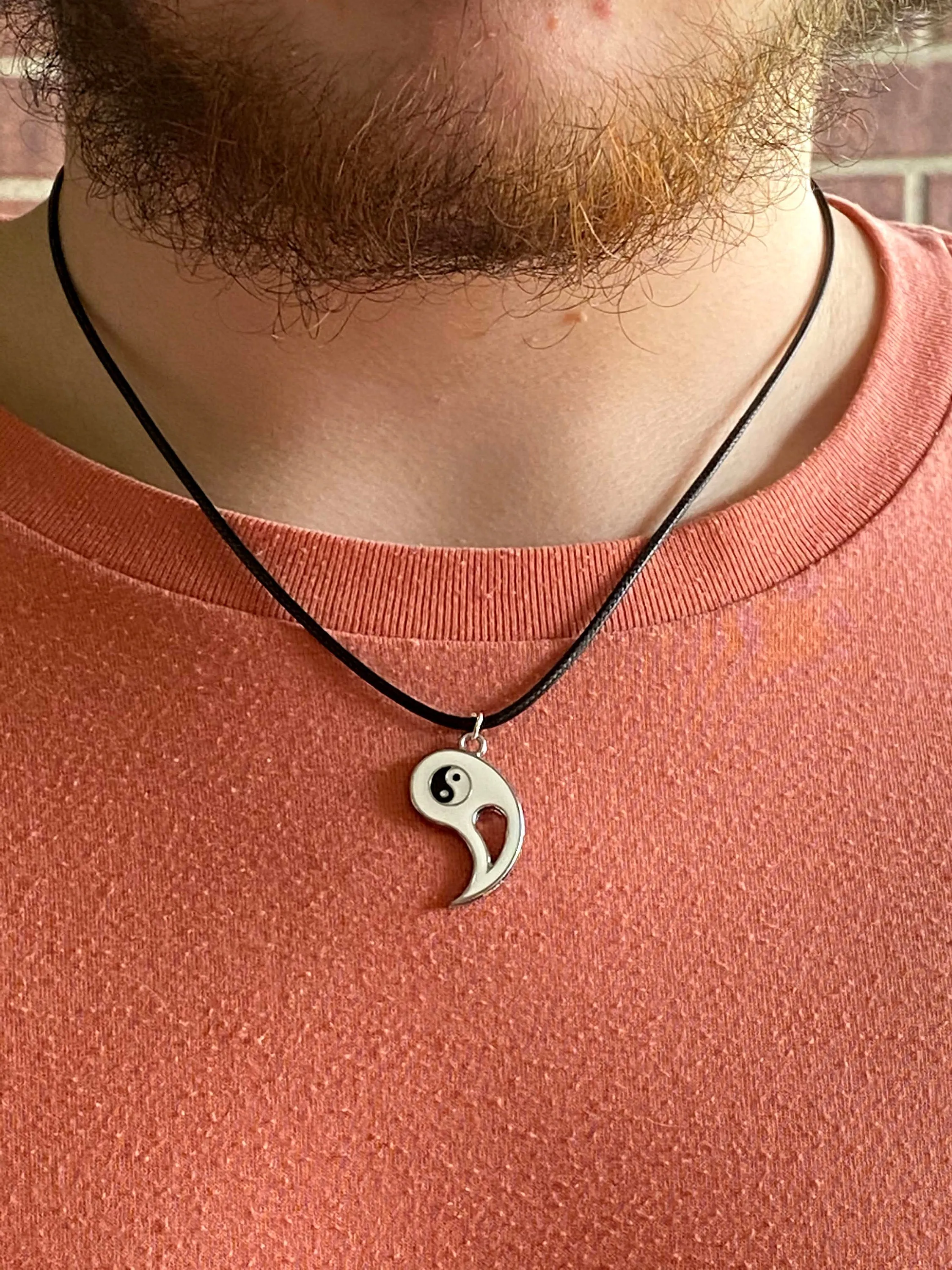 Tai Chi, Yin Yang Necklaces, Best Friend Gift, Couple Gift, Braided Cord Enamel Charms