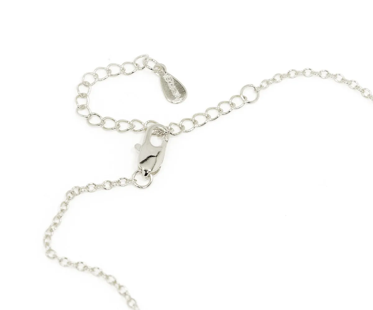 Teardrop Leather Inlay Crystal Necklace
