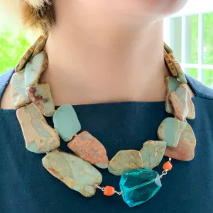 Terra Jasper and Crystal Necklace