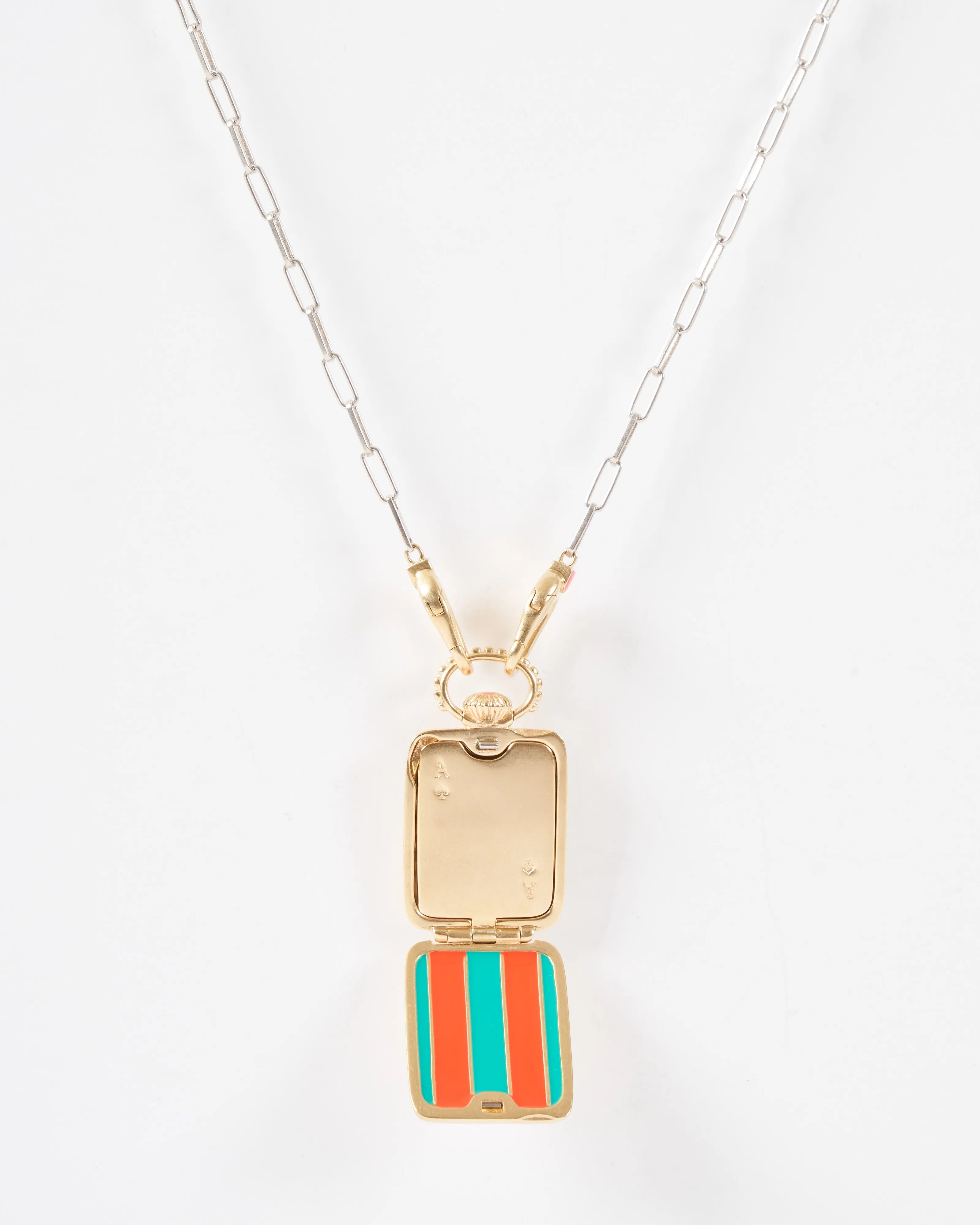 the ace vault w/ silver paperclip chain