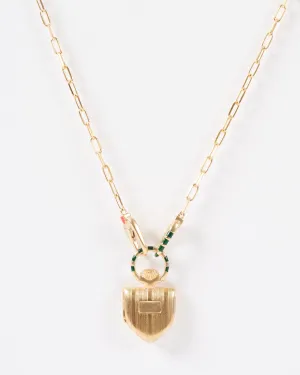 the curiouser vault w/ 14k paperclip chain stripe