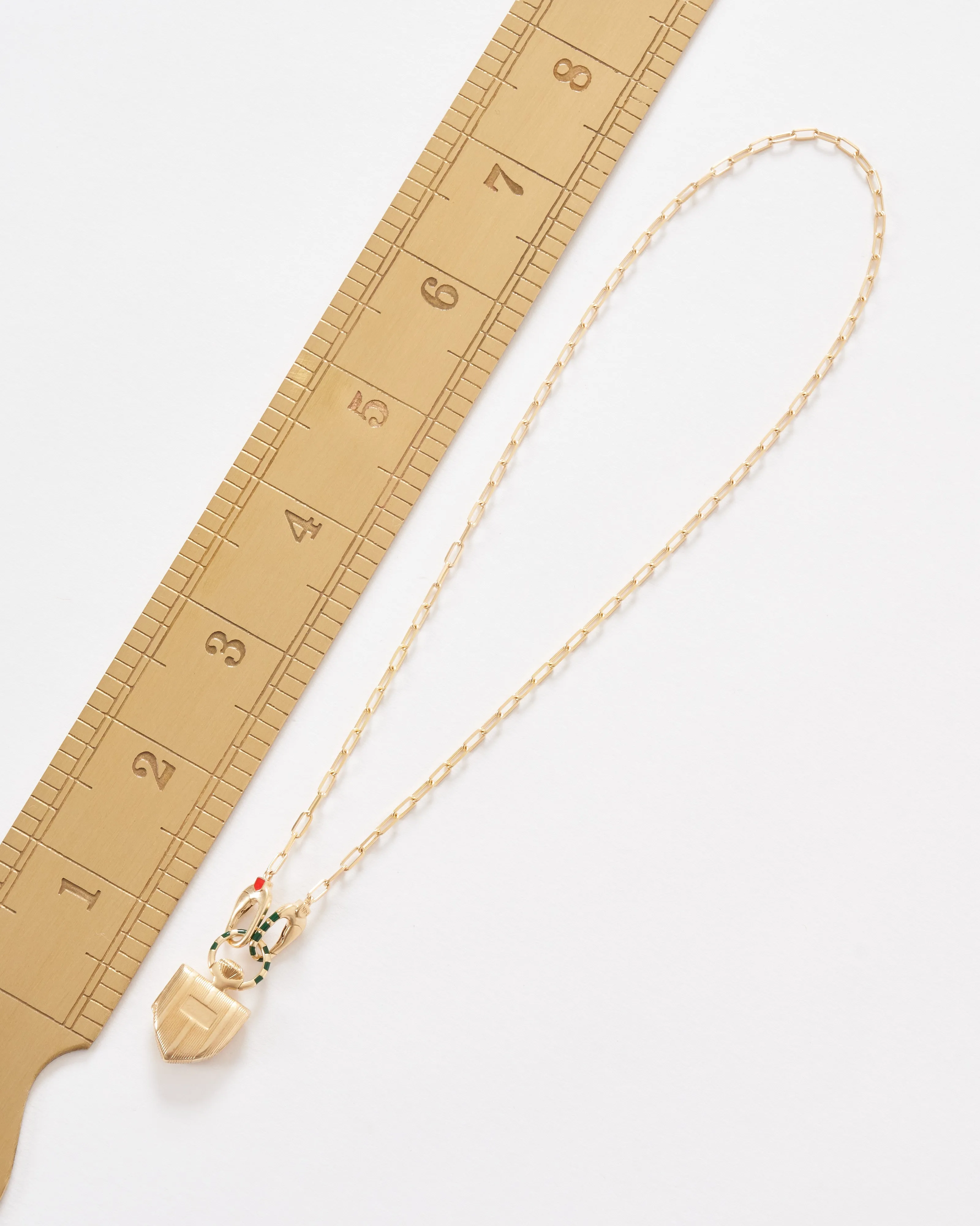 the curiouser vault w/ 14k paperclip chain stripe