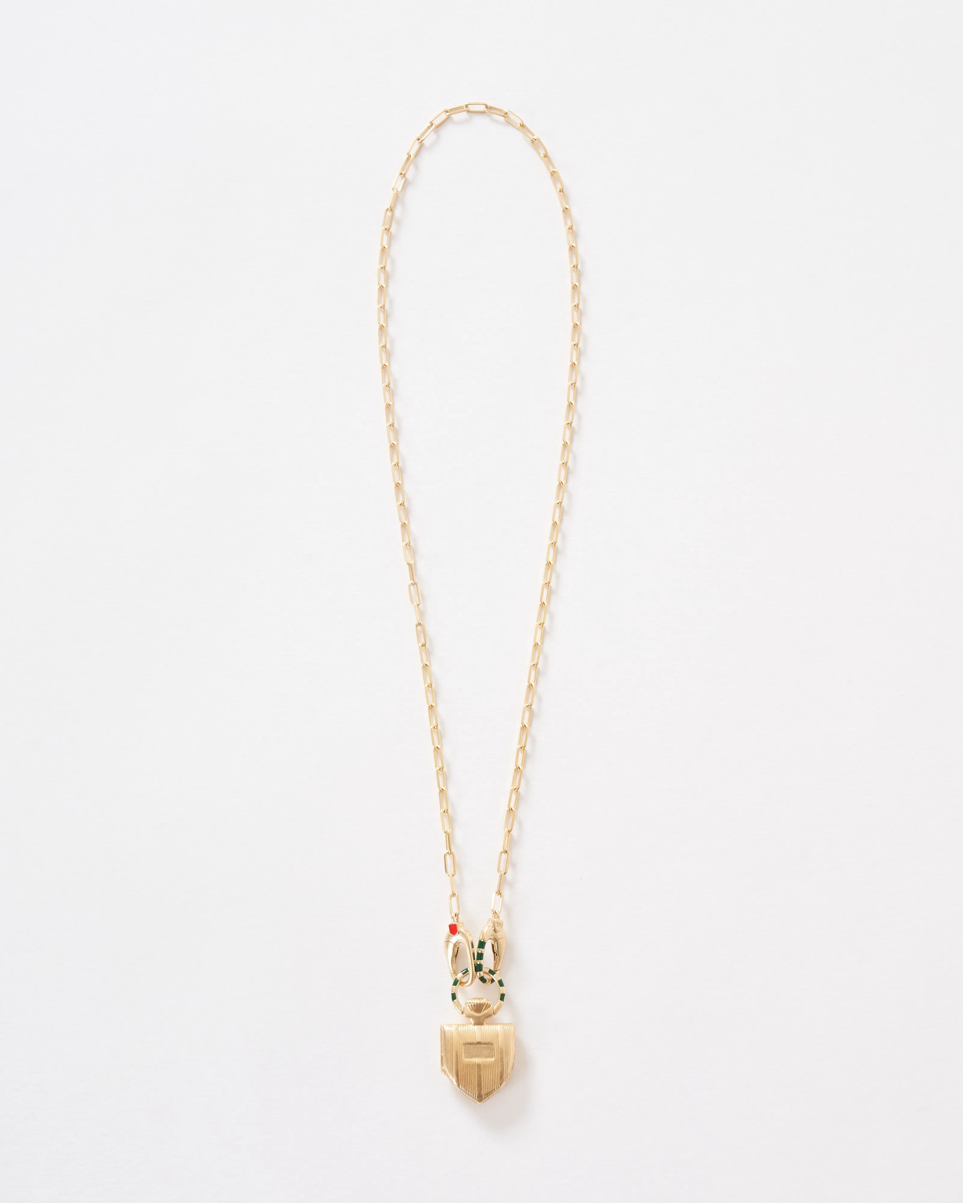 the curiouser vault w/ 14k paperclip chain stripe