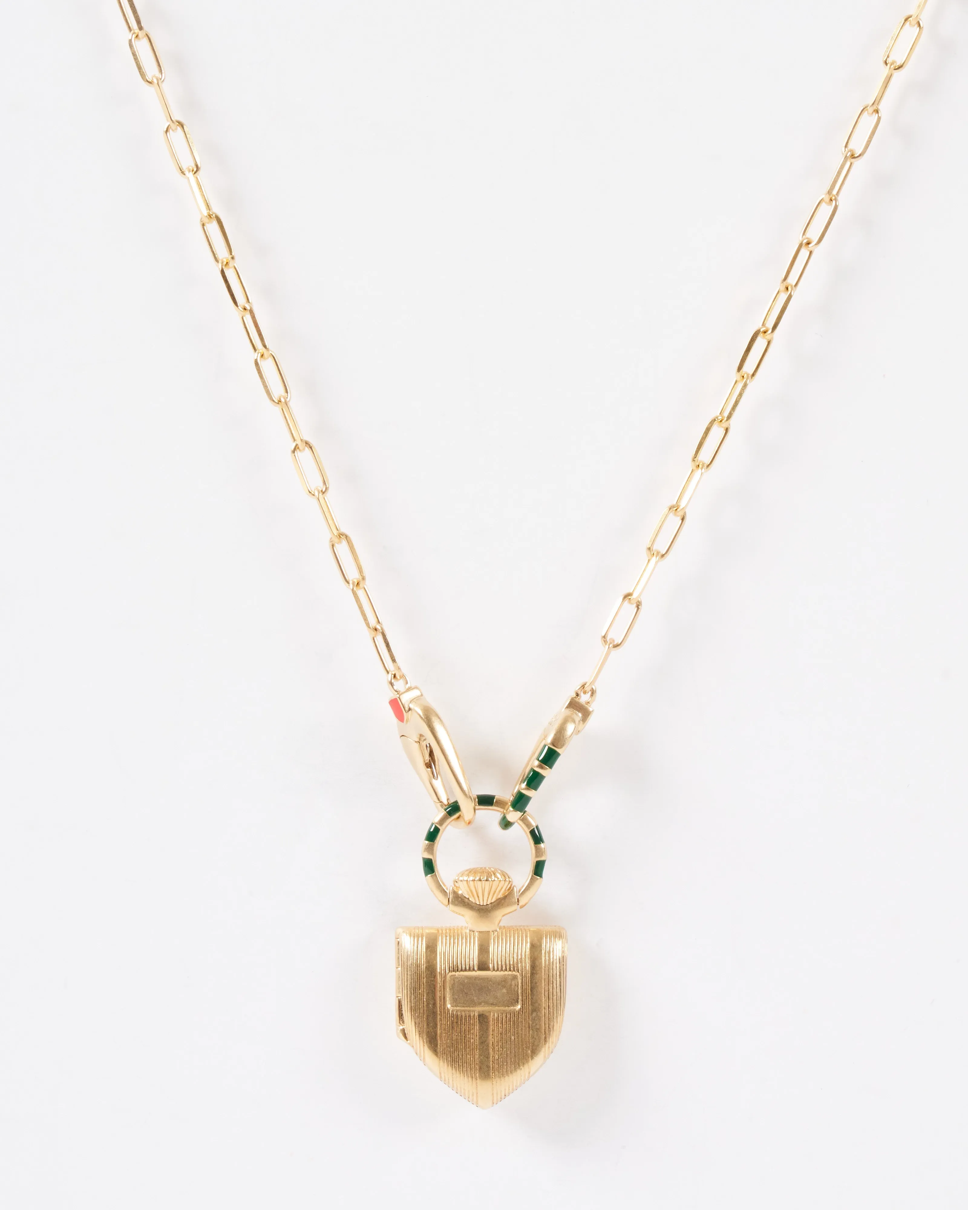 the curiouser vault w/ 14k paperclip chain stripe