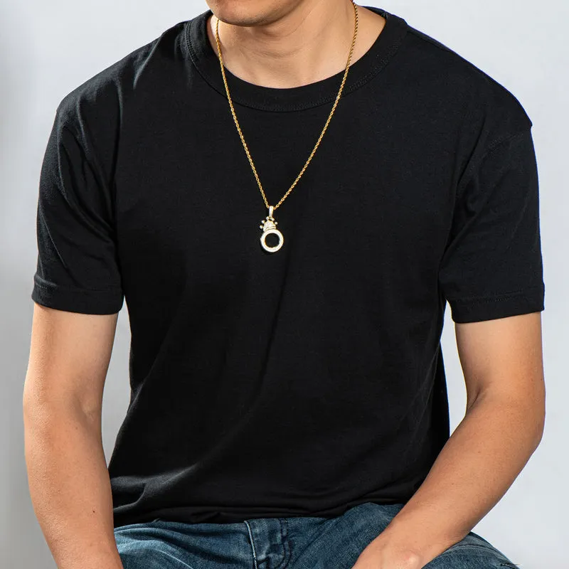 The Letter O Created Diamond Crown Hip Hop Rope Chain Pendant Necklace 23.62''