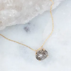 The Tourmaline in Quartz Necklace | 10K Yellow Gold