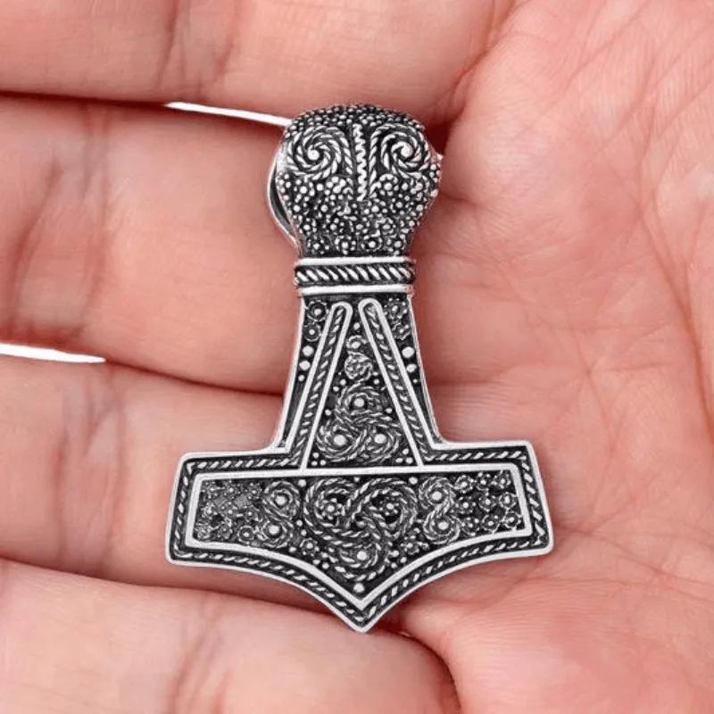 Thor Hammer Mammen Style Viking 925 Sterling silver Pendant