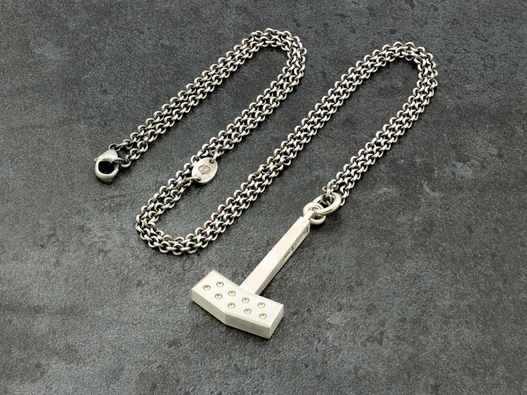 Thor's Hammer Pendant Necklace in Sterling Silver