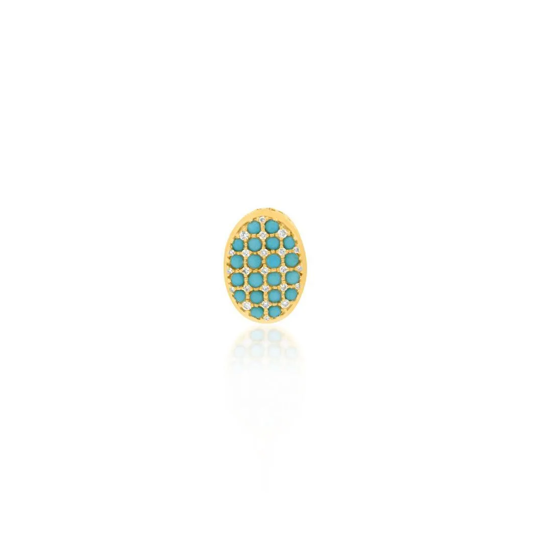Threadable in Turquoise and Diamond Pavé