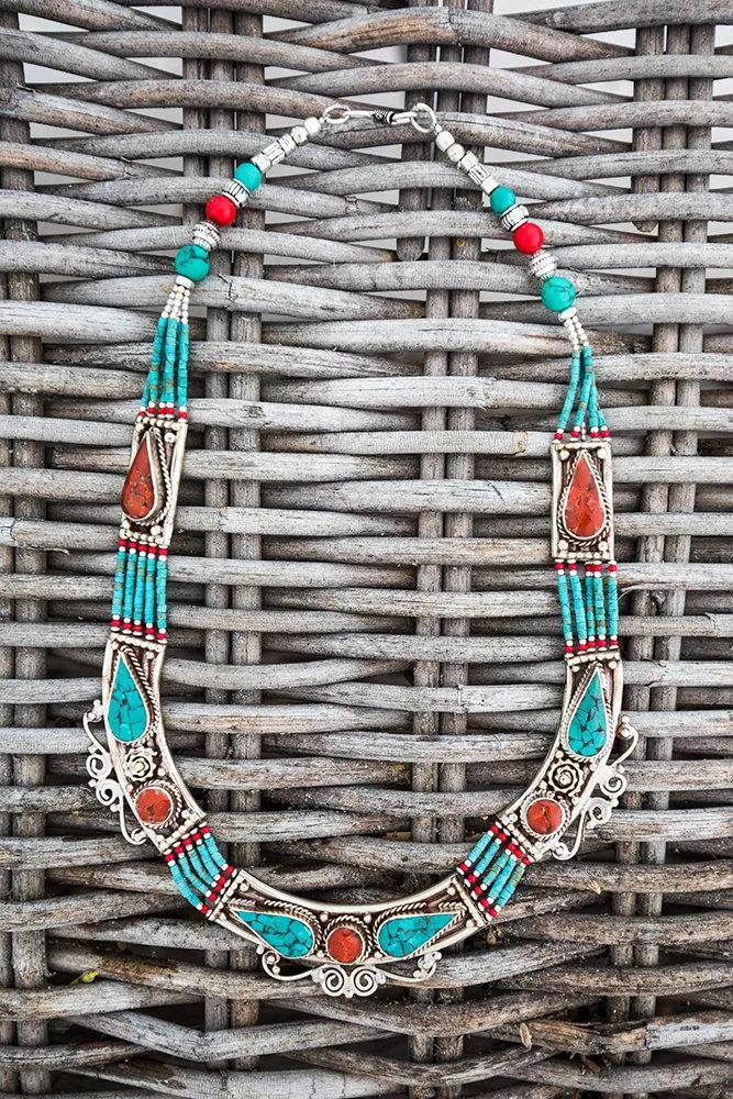 Tibetan Turquoise Folk Necklace