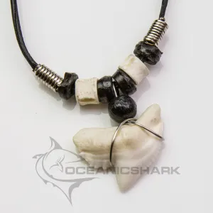 Tiger Shark Tooth On Leather Cord c185
