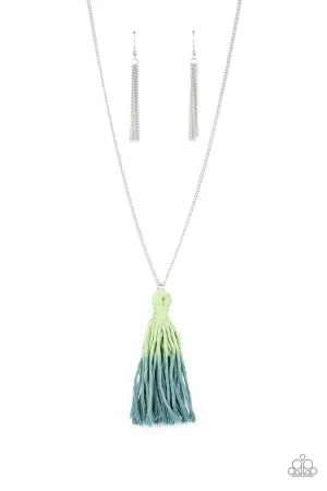 Totally Tasseled Green Paparazzi Necklace
