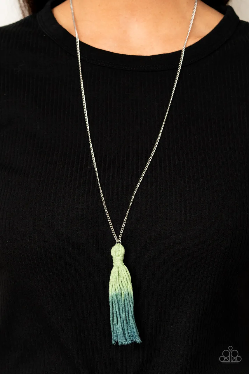 Totally Tasseled Green Paparazzi Necklace