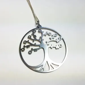 Tree of Life Pendant in cherry on leather cord