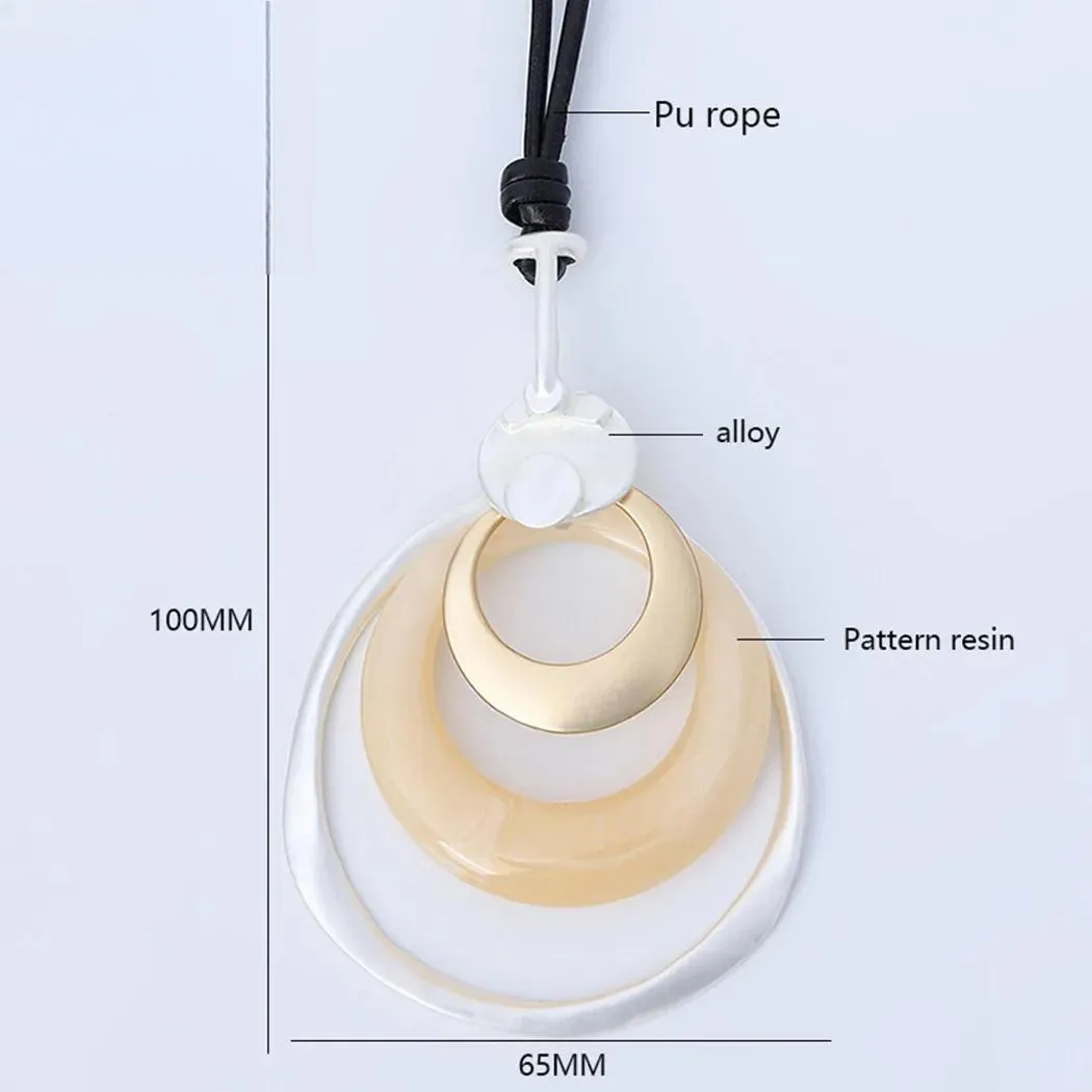 Trending Products Necklace with Pattern Resin Suspension Pendants Around the Neck for Women