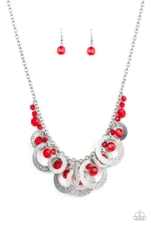 Turn It Up Red Necklace