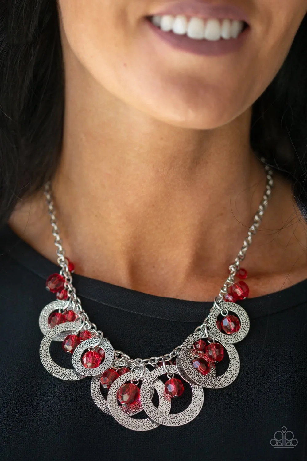 Turn It Up Red Necklace